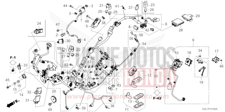 KABELBAUM/FERNBEDIENUNGSSCHLUESSEL von ADV 350 MAT RUTHENIUM SILVER METALLIC (NHB88) von 2025